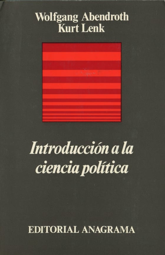 Coberta de Introducción a la ciencia política, de Wolfgang Abendroth y Kurt Lenk