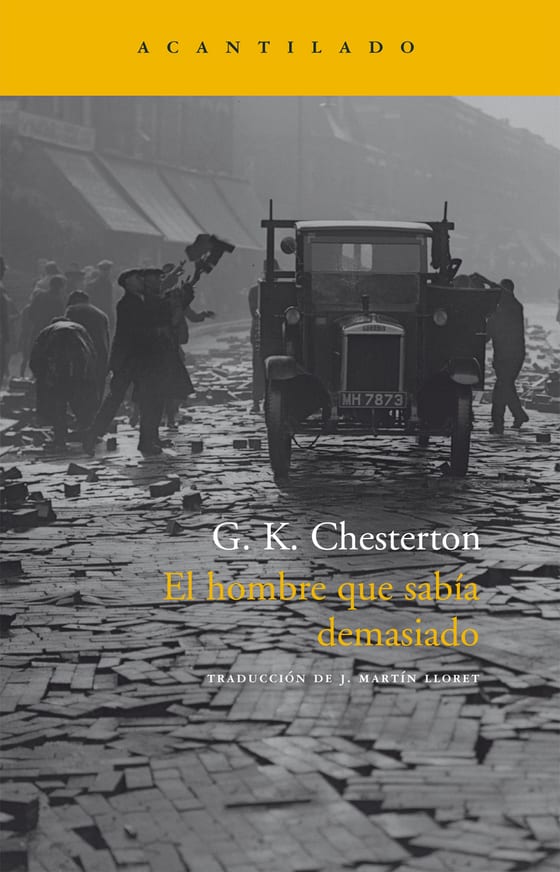 Coberta de El hombre que sabía demasiado, de G.K. Chesterton