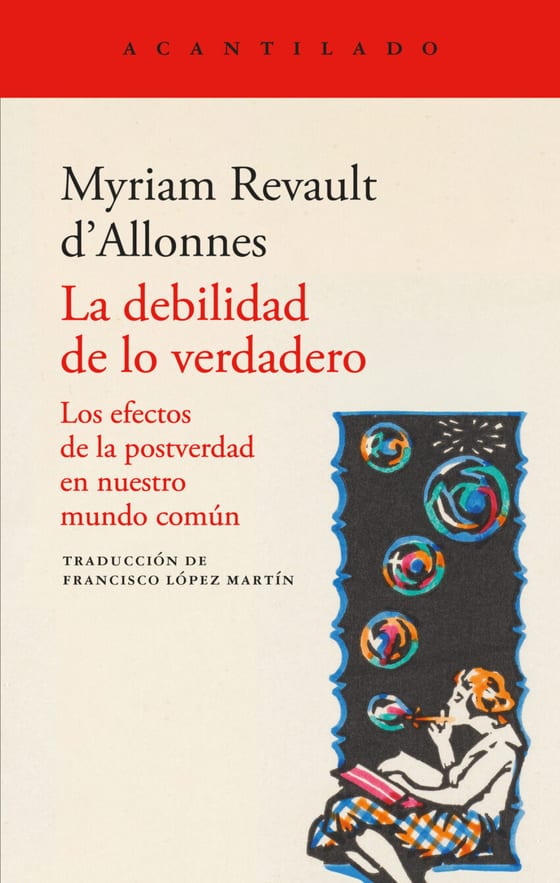Coberta de La debilidad de lo verdadero, de Myriam Revault d’Allonnes