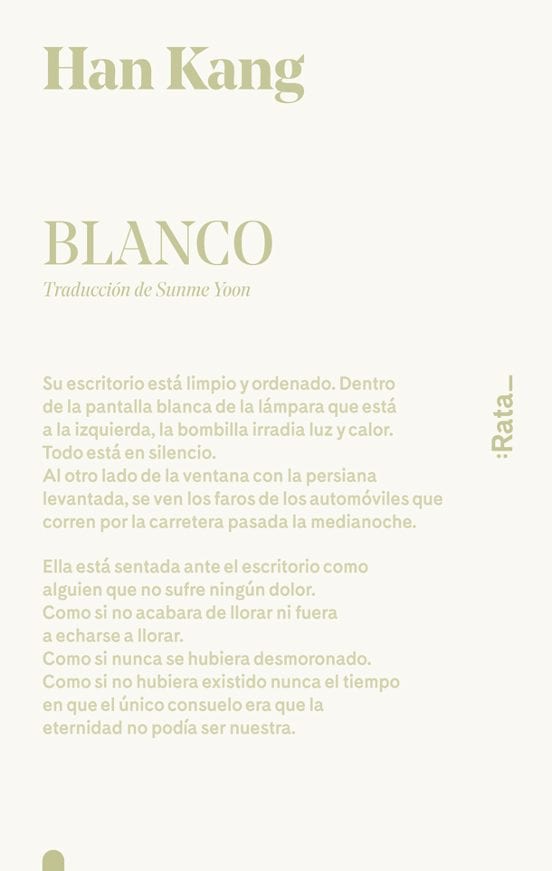 Portada de Blanco, de Han Kang