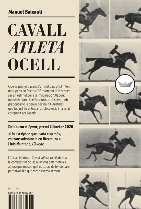 Portada de Cavall, atleta, ocell, de Manuel Baixauli