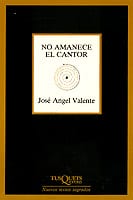 Coberta de No amanece el cantor, de José Ángel Valente