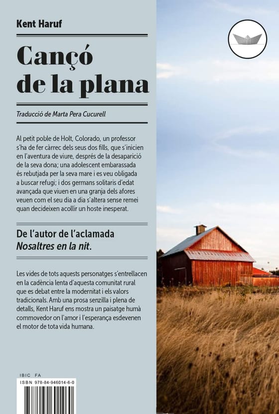 Coberta de Cançó de la plana, de Kent Haruf