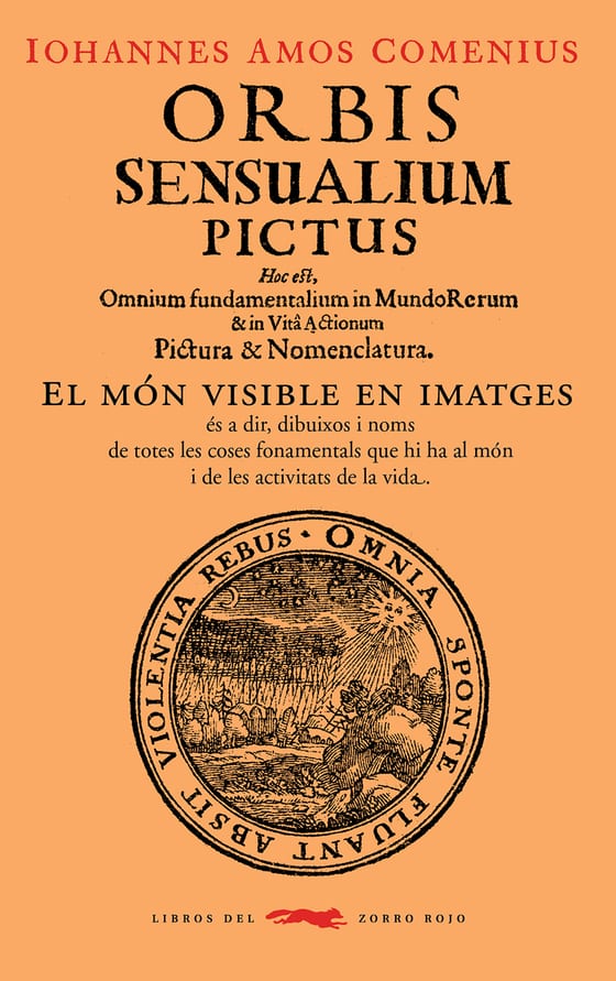 Coberta de Orbis Sensualium Pictus. El món visible en imatges, de Iohannes Amos Comenius