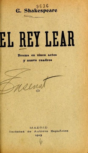 Portada de El rey Lear, de William Shakespeare
