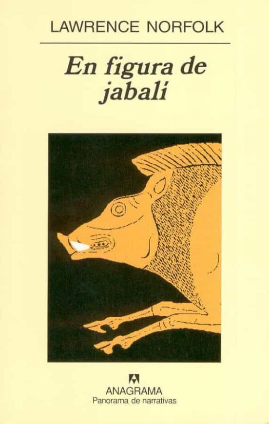 Coberta de En figura de jabalí, de Lawrence Norfolk