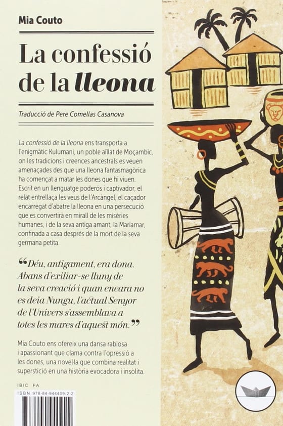 Coberta de La confessió de la lleona, de Mia Couto