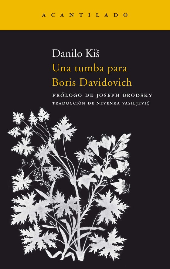 Coberta de Una tumba para Boris Davidovich, de Danilo Kiš