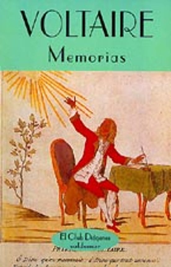 Portada de Memorias, de Voltaire