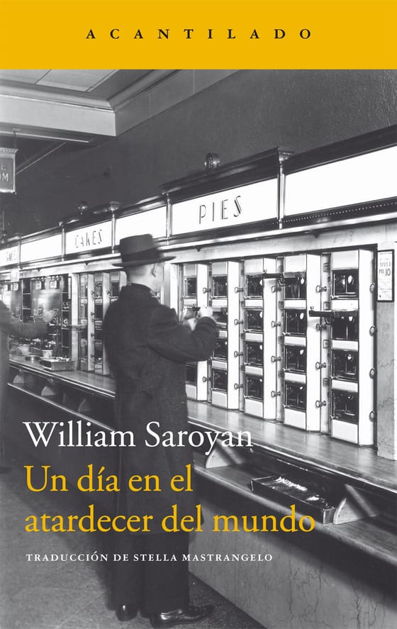 Coberta de Un día en el atardecer del mundo, de William Saroyan