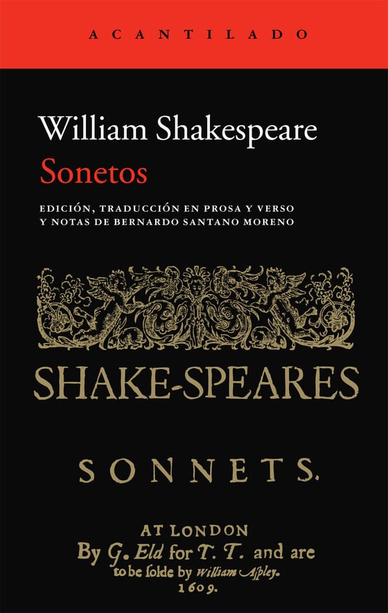 Portada de Sonetos, de William Shakespeare