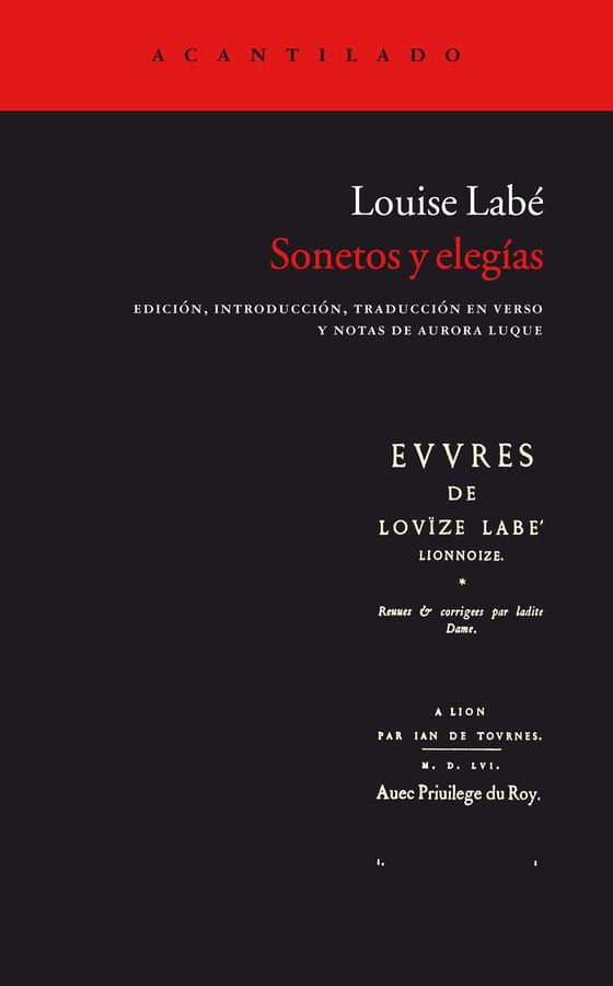 Coberta de Sonetos y elegías, de Louise Labé