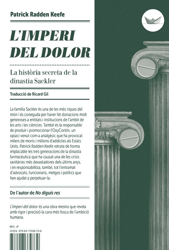 Coberta de L'imperi del dolor, de Patrick Radden Keefe