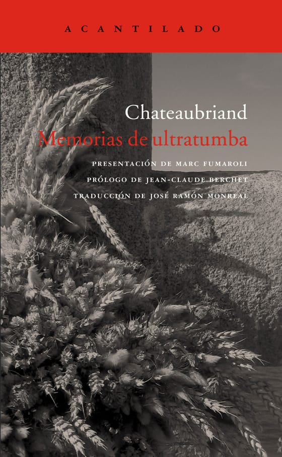 Coberta de Memorias de ultratumba, de François-René de Chateaubriand