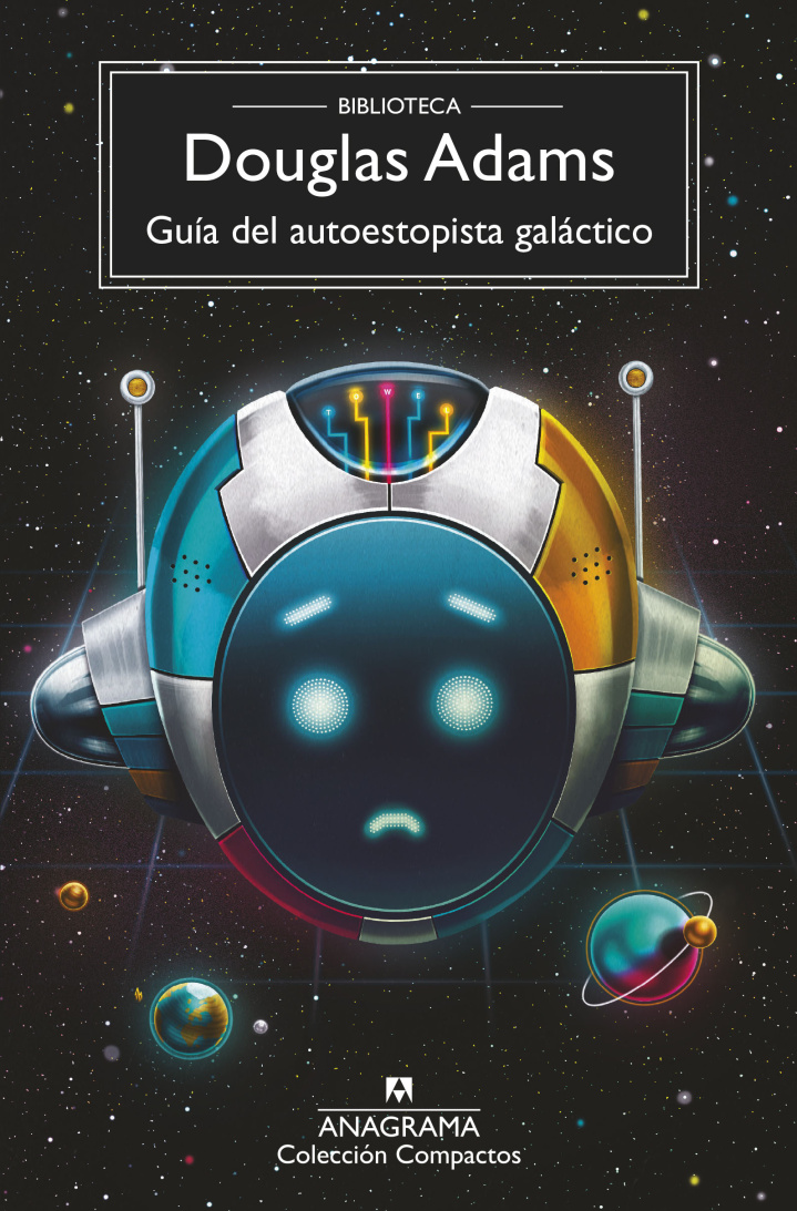 Portada de La guía del autoestopista galáctico, de Douglas Adams