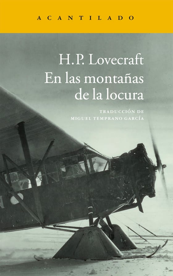 Coberta de En las montañas de la locura, de H. P. Lovecraft