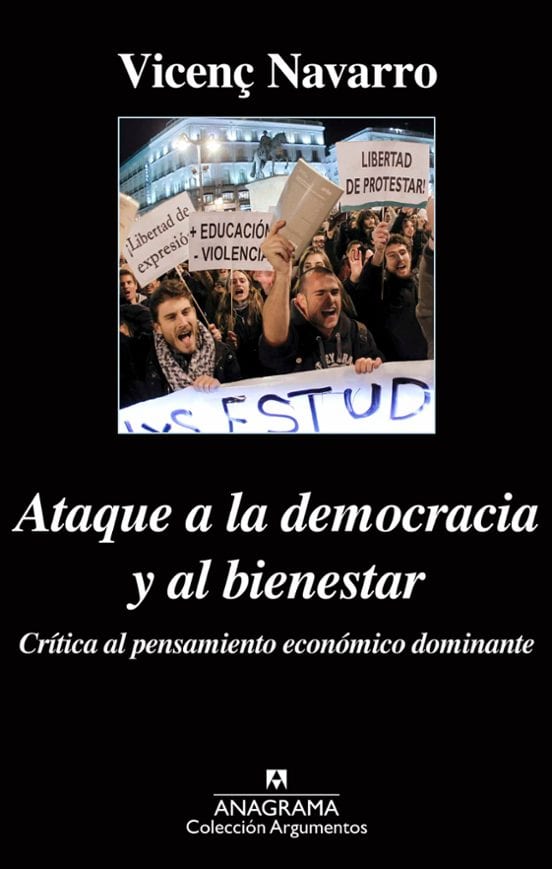 Coberta de Ataque a la democracia y al bienestar, de Vicenç Navarro