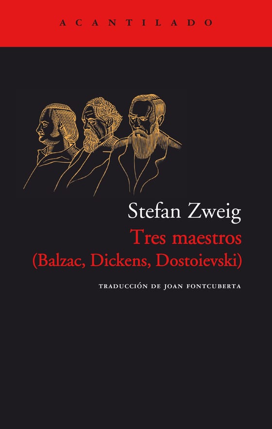 Coberta de Tres maestros, de Stefan Zweig