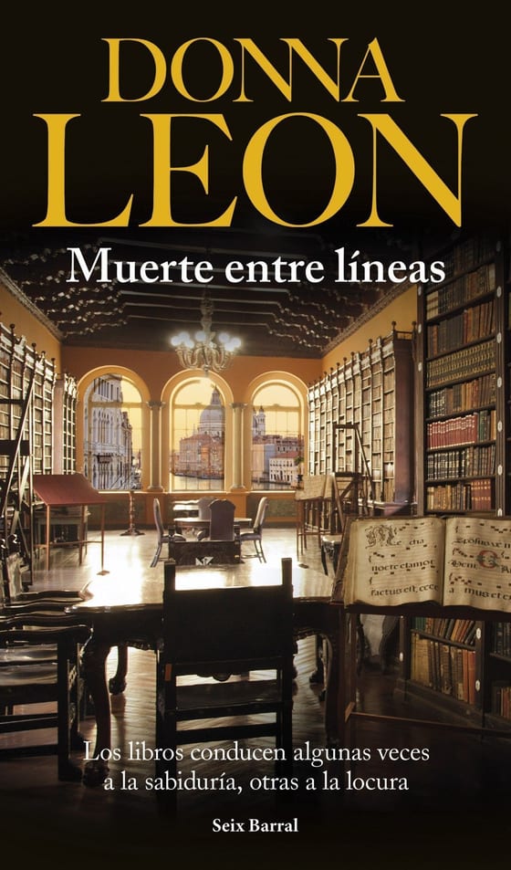Portada de Muerte entre líneas, de Donna Leon