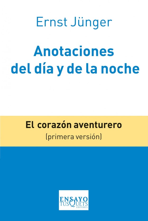 Portada de Anotaciones del día y de la noche, de Ernst Jünger