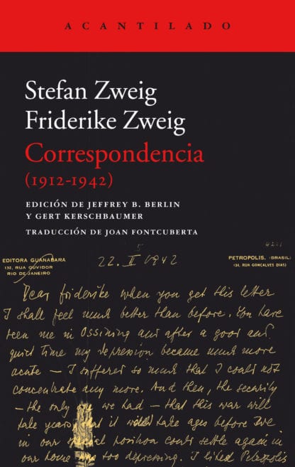Coberta de Correspondencia, de Stefan Zweig y Friderike Zweig