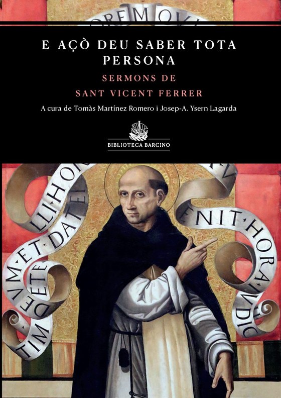 Coberta de E açò deu saber tota persona. Sermons de Sant Vicent Ferrer, de Vicent Ferrer