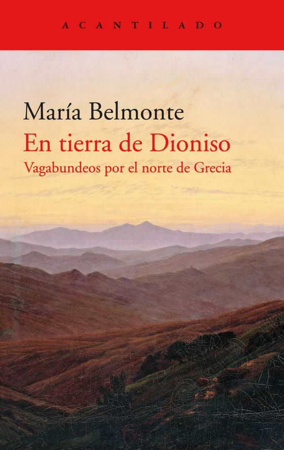 Coberta de En tierra de Dioniso, de María Belmonte