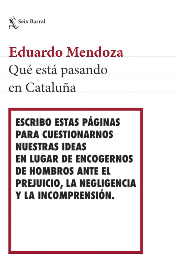 Portada de Qué está pasando en Cataluña, de Eduardo Mendoza