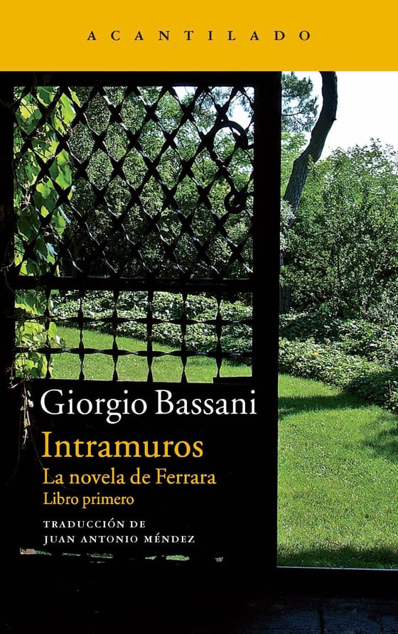 Portada de Intramuros, de Giorgio Bassani